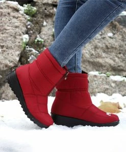 Promo 🌟 RXFSP Red Front-Zip Waterproof Snow Boot - 👩 Women 👏 -RXFSP-shop zu109210346 alt 3 tm1663940090