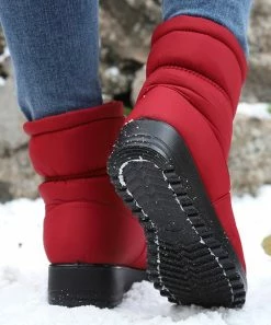 Promo 🌟 RXFSP Red Front-Zip Waterproof Snow Boot - 👩 Women 👏 -RXFSP-shop zu109210346 alt 4 tm1663940090