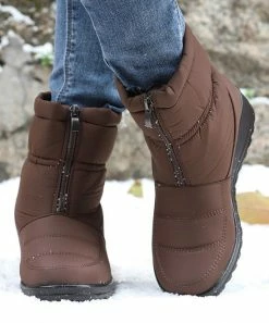 Deals ❤️ RXFSP Brown Front-Zip Waterproof Snow Boot - 👩 Women 💯 -RXFSP-shop zu109210446 alt 2 tm1663940090
