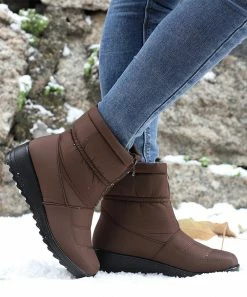 Deals ❤️ RXFSP Brown Front-Zip Waterproof Snow Boot - 👩 Women 💯 -RXFSP-shop zu109210446 alt 3 tm1663940090