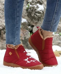 Buy 💯 RXFSP Red Quilted Snow Boot - 👩 Women 🥰 -RXFSP-shop zu109216590 alt 2 tm1663940090
