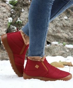 Buy 💯 RXFSP Red Quilted Snow Boot - 👩 Women 🥰 -RXFSP-shop zu109216590 alt 3 tm1663940090