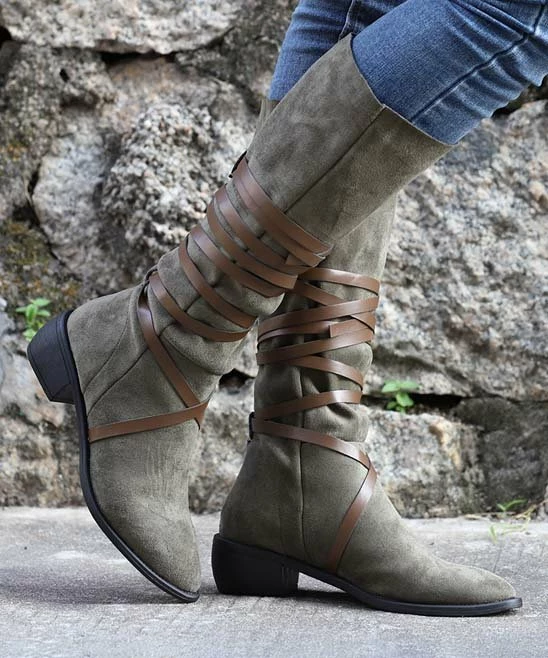 Buy ๐ RXFSP Army Green Tall Wrap-Accent Boot - ๐ฉ Women ๐ฅฐ 4 Buy ๐ RXFSP Army Green Tall Wrap-Accent Boot - ๐ฉ Women ๐ฅฐ - Image 2