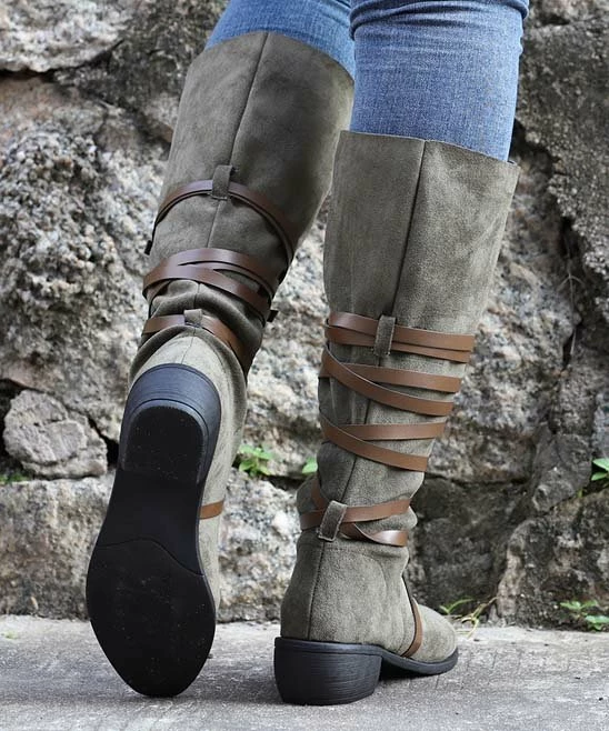 Buy ๐ RXFSP Army Green Tall Wrap-Accent Boot - ๐ฉ Women ๐ฅฐ 7 Buy ๐ RXFSP Army Green Tall Wrap-Accent Boot - ๐ฉ Women ๐ฅฐ - Image 5