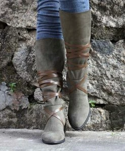 Buy 😀 RXFSP Army Green Tall Wrap-Accent Boot - 👩 Women 🥰