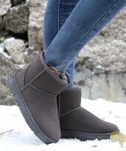 Top 10 👏 RXFSP Gray Faux Fur-Lined Snow Boot - 👩 Women 🛒 -RXFSP-shop zu109455416 alt 2 tm1665088513