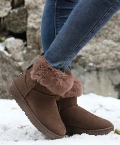 Cheap 😀 RXFSP Khaki Faux Fur-Cuff Snow Boot - 👩 Women 🌟 -RXFSP-shop zu109455417 alt 2 tm1665492322