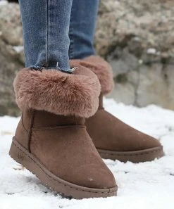 Cheap 😀 RXFSP Khaki Faux Fur-Cuff Snow Boot - 👩 Women 🌟 -RXFSP-shop zu109455417 alt 3 tm1665492322