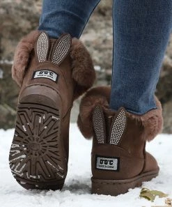 Cheap 😀 RXFSP Khaki Faux Fur-Cuff Snow Boot - 👩 Women 🌟 -RXFSP-shop zu109455417 alt 4 tm1665492322