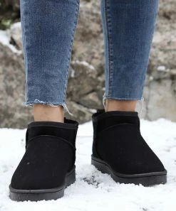 New 🎁 RXFSP Black Faux Fur-Lined Ankle Snow Boot - 👩 Women 🎁 -RXFSP-shop zu109455421 alt 2 tm1665088513