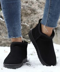 New 🎁 RXFSP Black Faux Fur-Lined Ankle Snow Boot - 👩 Women 🎁 -RXFSP-shop zu109455421 alt 3 tm1665088513