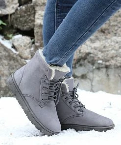 Hot Sale 🎁 RXFSP Gray Fuzzy-Trim Boot - 👩 Women ⭐ -RXFSP-shop zu109455505 alt 2 tm1664977032