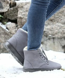 Hot Sale 🎁 RXFSP Gray Fuzzy-Trim Boot - 👩 Women ⭐ -RXFSP-shop zu109455505 alt 3 tm1664977032