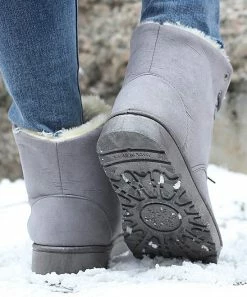 Hot Sale 🎁 RXFSP Gray Fuzzy-Trim Boot - 👩 Women ⭐ -RXFSP-shop zu109455505 alt 4 tm1664977032