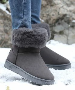 Best reviews of 💯 RXFSP Gray Faux Fur-Cuff Snow Boot - 👩 Women 😀 -RXFSP-shop zu109463145 alt 3 tm1665492322
