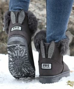 Best reviews of 💯 RXFSP Gray Faux Fur-Cuff Snow Boot - 👩 Women 😀 -RXFSP-shop zu109463145 alt 4 tm1665492322