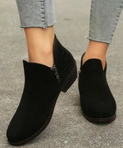 Flash Sale 🔥 RXFSP Black Notch Ankle Boot - 👩 Women 💯 -RXFSP-shop zu109463152 alt 2 tm1665492322