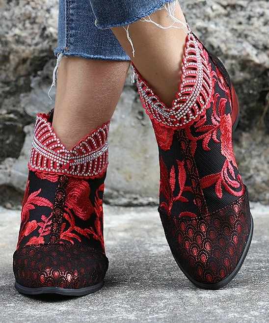 Hot Sale ๐งจ RXFSP Red Floral Ankle Boot - ๐ฉ Women ๐ฅฐ 4 Hot Sale ๐งจ RXFSP Red Floral Ankle Boot - ๐ฉ Women ๐ฅฐ - Image 2