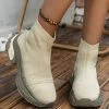 Promo 🔔 RXFSP Beige White Knit Ankle Boot - 👩 Women ✨