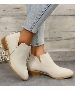 Best Pirce 🔥 RXFSP Beige Pointed-Toe Ankle Boot - 👩 Women 😍 -RXFSP-shop zu109666782 alt 2 tm1665774426