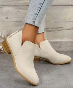 Best Pirce 🔥 RXFSP Beige Pointed-Toe Ankle Boot - 👩 Women 😍 -RXFSP-shop zu109666782 alt 3 tm1665774426