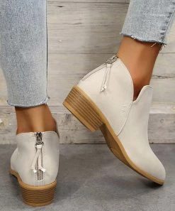 Best Pirce 🔥 RXFSP Beige Pointed-Toe Ankle Boot - 👩 Women 😍 -RXFSP-shop zu109666782 alt 4 tm1665774426