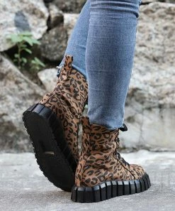 Flash Sale 🎁 RXFSP Brown Leopard Combat Boot - 👩 Women 😉 -RXFSP-shop zu109811683 alt 4 tm1666127755