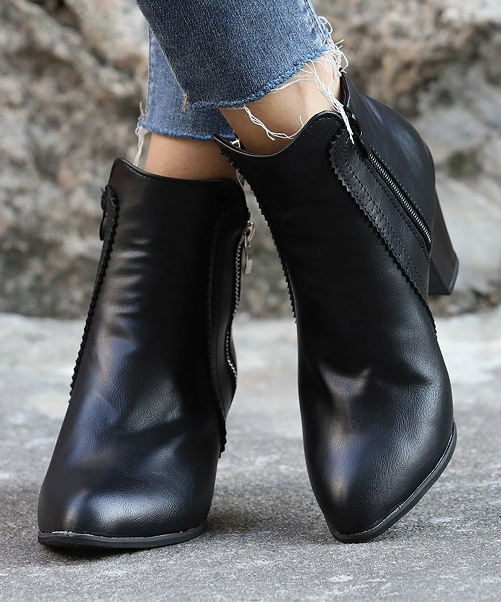Best deal ✨ RXFSP Black Zip Ankle Boot - 👩 Women 👏 4 Best deal ✨ RXFSP Black Zip Ankle Boot - 👩 Women 👏 - Image 2