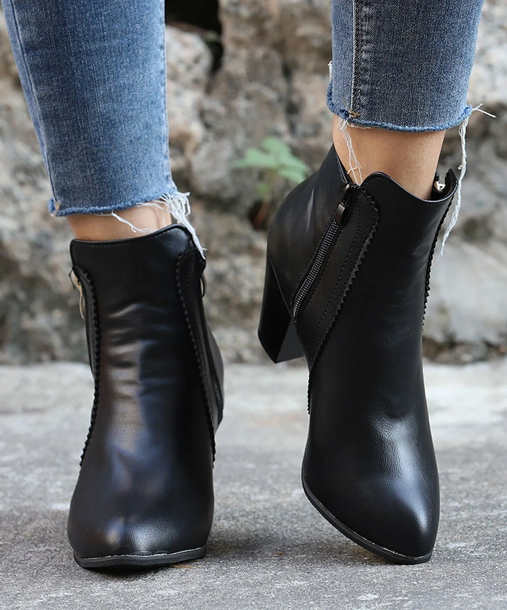 Best deal ✨ RXFSP Black Zip Ankle Boot - 👩 Women 👏 5 Best deal ✨ RXFSP Black Zip Ankle Boot - 👩 Women 👏 - Image 3