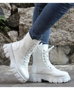 Top 10 👏 RXFSP White Combat Boot - 👩 Women 🎉 -RXFSP-shop zu109814210 alt 2 tm1666384382