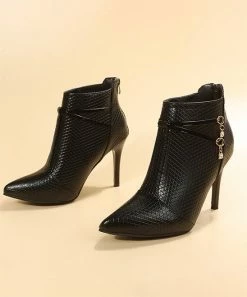 Best Sale 🎁 RXFSP Black Charm Heeled Bootie - 👩 Women 🌟 -RXFSP-shop zu109938165 alt 2 tm1666982926
