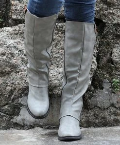 Best Pirce ⭐ RXFSP Gray Side-Zip Boot - 👩 Women 🧨 -RXFSP-shop zu109938256 alt 3 tm1666877378