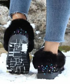 Brand new 🥰 RXFSP Black Sequin Snow Boot - 👩 Women 🎉 -RXFSP-shop zu110221297 alt 4 tm1667327104