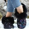 Brand new 🥰 RXFSP Black Sequin Snow Boot - 👩 Women 🎉