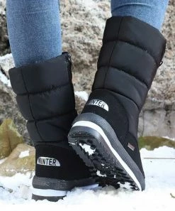 Hot Sale 🛒 RXFSP Black Tall Snow Boot - 👩 Women 🛒 -RXFSP-shop zu110229361 alt 4 tm1667327104