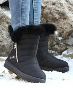 Buy 🥰 RXFSP Black Faux Fur Ankle Boot - 👩 Women 🥰 -RXFSP-shop zu110410833 alt 3 tm1668003439