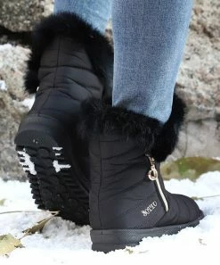 Buy 🥰 RXFSP Black Faux Fur Ankle Boot - 👩 Women 🥰 -RXFSP-shop zu110410833 alt 4 tm1668003439