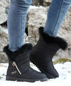 Buy 🥰 RXFSP Black Faux Fur Ankle Boot - 👩 Women 🥰