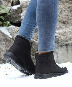 Best Sale 😉 RXFSP Black Quilted Ankle Boot - 👩 Women 😍 -RXFSP-shop zu110410836 alt 4 tm1668003439