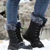 Best deal 👏 RXFSP Black Faux Fur-Trim Combat Boot - 👩 Women 😍