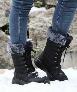 Best deal ๐ RXFSP Black Faux Fur-Trim Combat Boot - ๐ฉ Women ๐