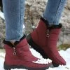 Cheapest ✨ RXFSP Wine Red & Black Quilted Faux Fur-Lined Snow Boot - 👩 Women ⌛ -RXFSP-shop zu110417658 main tm1667915884
