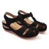 Outlet 🤩 RXFSP Black Floral-Accent 🩴 Sandal - 👩 Women 🔔