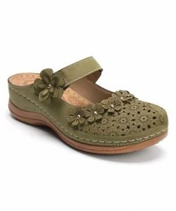 New ⌛ RXFSP Green Floral-Accent Cutout 🩴 Sandal - 👩 Women 🎉