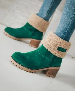 New ⌛ RXFSP Green Faux Fur Snow Boot - 👩 Women 😍 -RXFSP-shop zu82607550 alt 2 tm1573663103