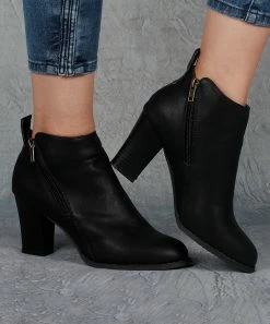 Best Pirce 🥰 RXFSP Black Double-Zip Ankle Boot - 👩 Women ✨