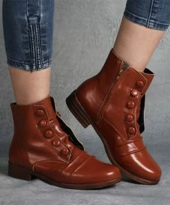 Flash Sale โ RXFSP Brown Button-Accent Martin Boot - ๐ฉ Women โค๏ธ