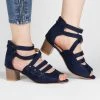 Best Sale 🤩 RXFSP Navy Strappy Block-Heel 🩴 Sandal - 👩 Women ⭐