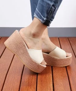 Best deal ⭐ RXFSP Beige Wedge Slide - 👩 Women 😍 -RXFSP-shop zu97453954 alt 2 tm1625337536