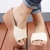 Best deal ⭐ RXFSP Beige Wedge Slide - 👩 Women 😍